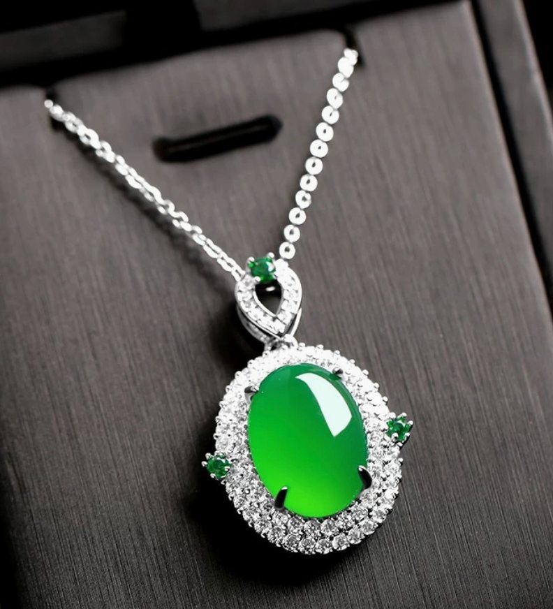 Agate Donut Necklace — S925 Silver Pendant, Ice Chalcedony